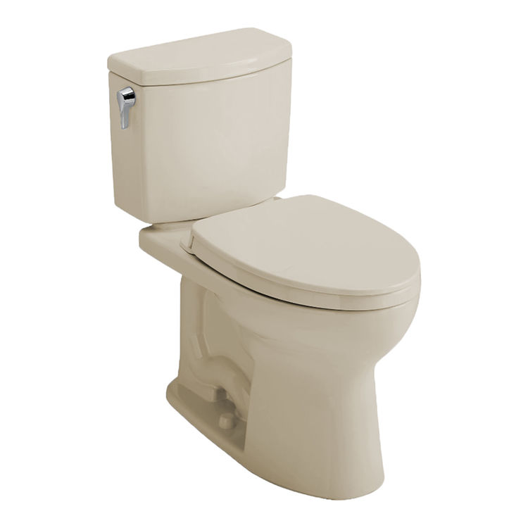 TOTO MS454124CUFG#03 Drake II 1G Two-Piece Elongated 1.0 GPF Universal Height Toilet with CEFIONTECT and SS124 SoftClose Seat, WASHLET+ Ready, Bone