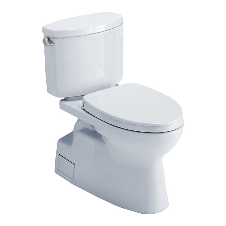 TOTO MS474124CEFG#01 Vespin II Two-Piece Toilet, Elongated Bowl, 1.28 GPF, Washlet + Connection - Cotton White