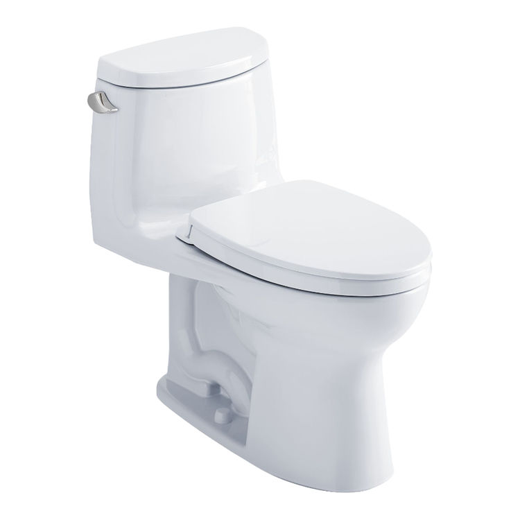 TOTO MS604124CEFRG#01 UltraMax II One-Piece Toilet, Elongated Bowl, 1.28 GPF, Washlet+ Connection - Cotton White
