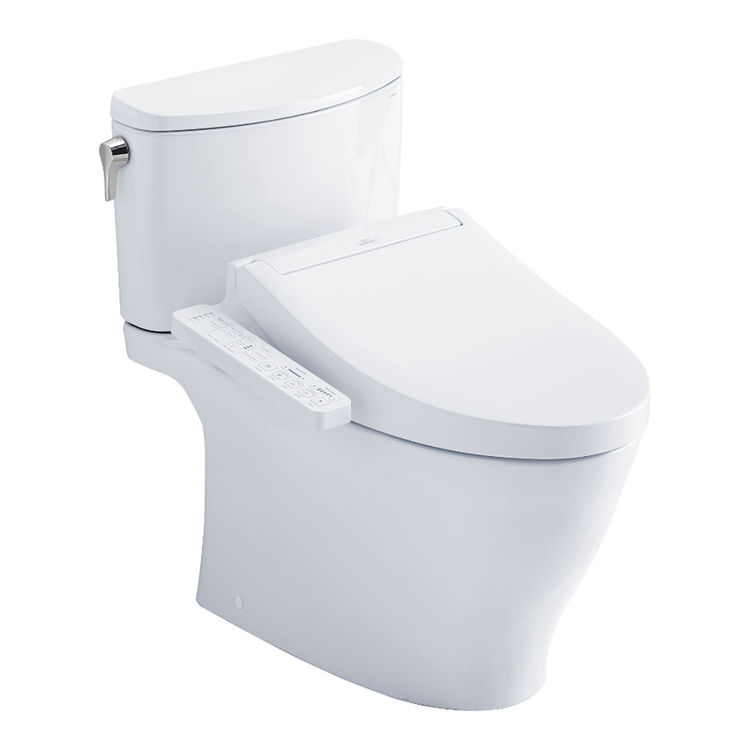 TOTO Nexus WASHLET+ Two-Piece Toilet with C2 Bidet Seat, 1.28 GPF, Cotton White - MW4423074CEFG#01
