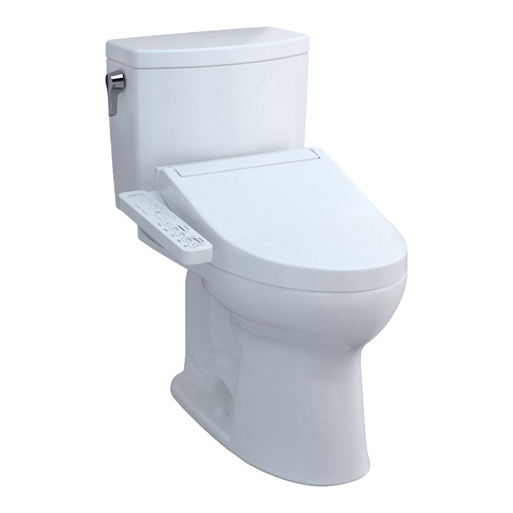 TOTO Drake II 1G WASHLET+ Two-Piece Toilet with C2 Bidet Seat, 1.0 GPF, Cotton White - MW4543074CUFG#01