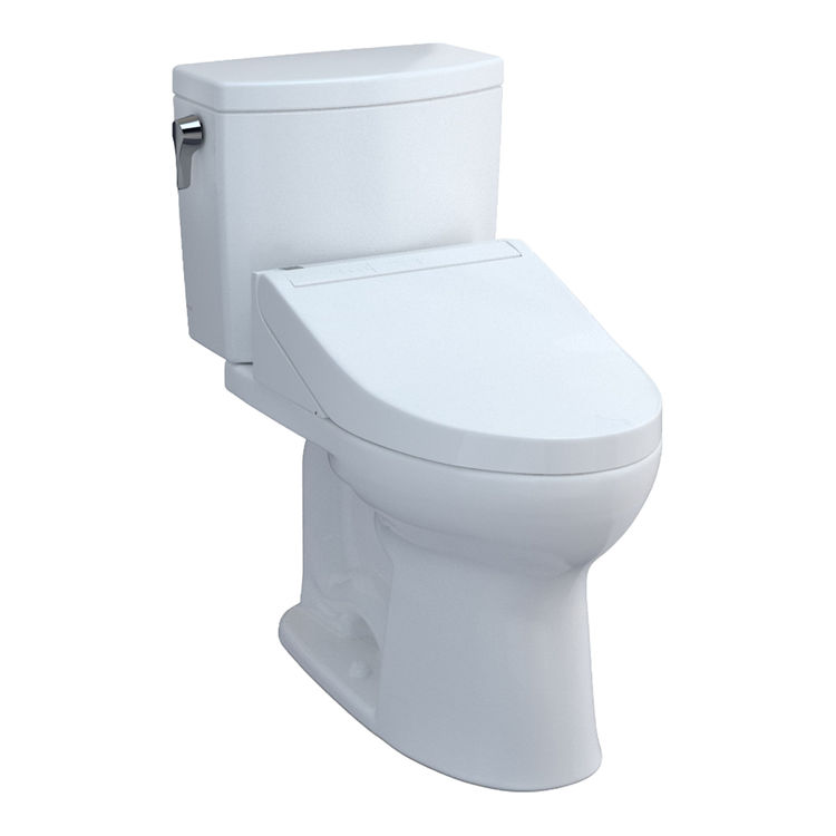 TOTO Drake II 1G WASHLET+ Two-Piece Toilet with C5 Bidet Seat, 1.0 GPF, Cotton White - MW4543084CUFG#01