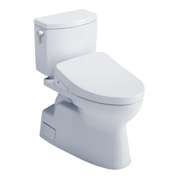 TOTO Vespin II 1G WASHLET+ Two-Piece Toilet with S550e Bidet Seat, Auto-Open/Close, 1.0 GPF, Cotton White - MW4743056CUFG#01
