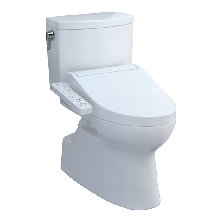 TOTO Vespin II 1G WASHLET+ Two-Piece Toilet with C2 Bidet Seat, 1.0 GPF, Cotton White - MW4743074CUFG#01