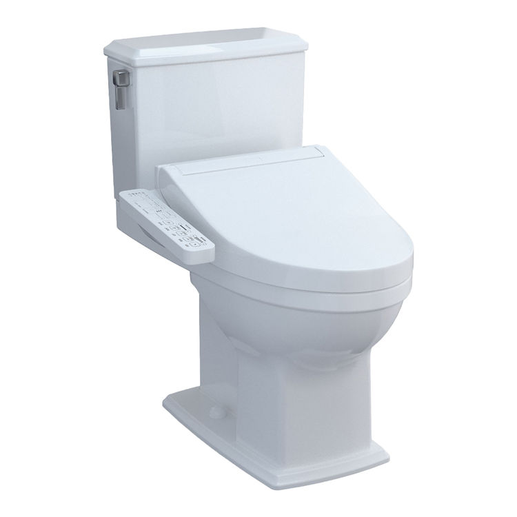 TOTO Connelly WASHLET+ Two-Piece Toilet with C2 Bidet Seat, 1.28/0.9 GPF, Cotton White - MW4943074CEMFG#01
