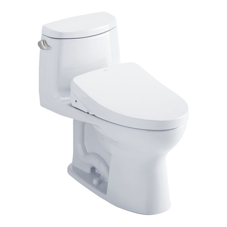 TOTO UltraMax II WASHLET+ One-Piece Toilet with S500e Bidet Seat, 1.28 GPF, Auto-Flush, Cotton White - MW6043046CEFGA#01