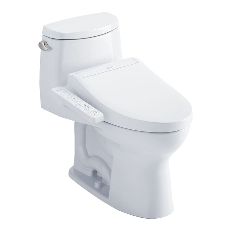 TOTO UltraMax II WASHLET+ One-Piece Toilet with C2 Bidet Seat, 1.28 GPF, Cotton White - MW6043074CEFG#01