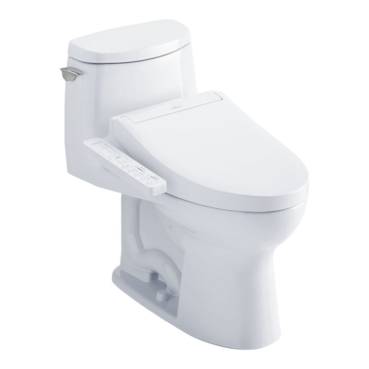 TOTO UltraMax II 1G WASHLET+ One-Piece Toilet with C2 Bidet Seat, 1.0 GPF, Cotton White - MW6043074CUFG#01