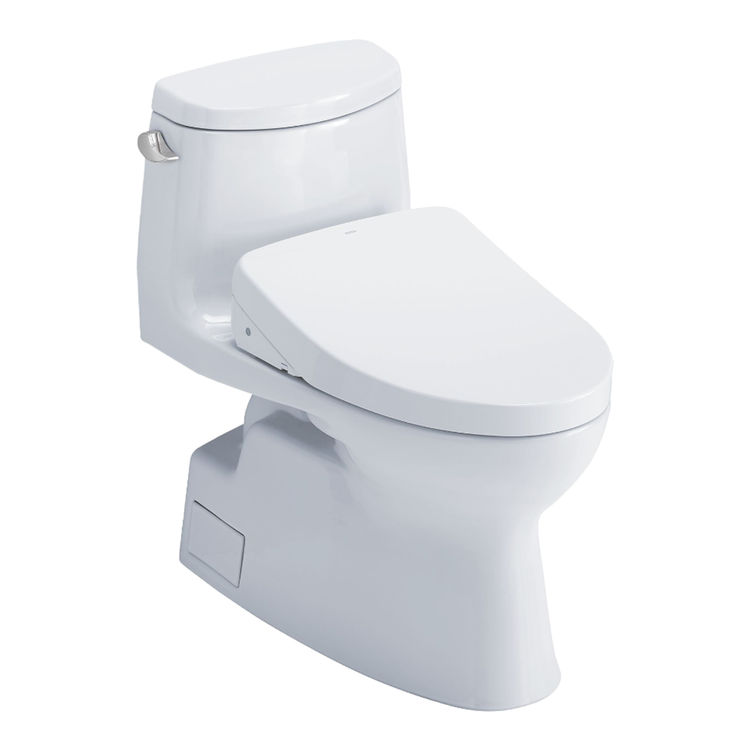 TOTO Carlyle II WASHLET+ One-Piece Toilet with S500e Bidet Seat, 1.28 GPF, Auto-Flush, Cotton White - MW6143046CEFGA#01
