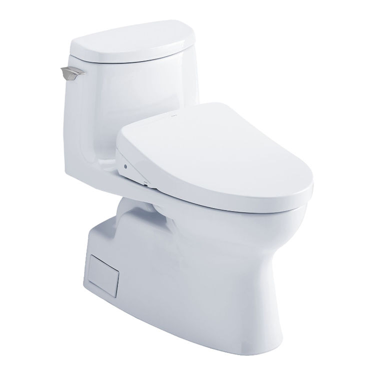 TOTO Carlyle II 1G WASHLET+ One-Piece Toilet with S500e Bidet Seat, 1.0 GPF, Auto-Flush, Cotton White - MW6143046CUFGA#01