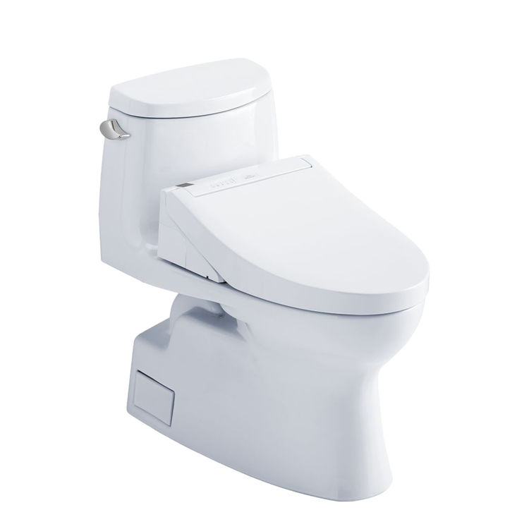 TOTO Carlyle II WASHLET+ One-Piece Toilet with C5 Bidet Seat, 1.28 GPF, Cotton White - MW6143084CEFG#01