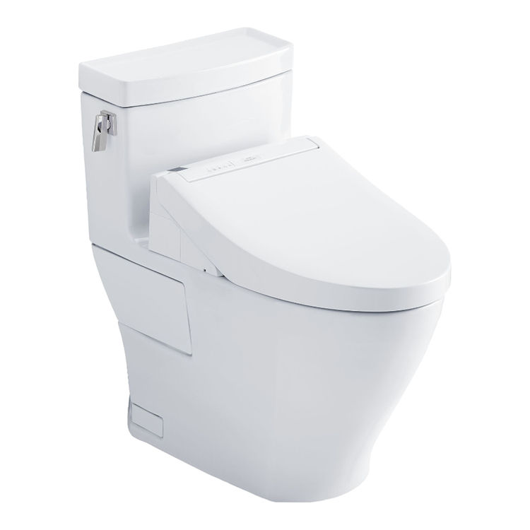 TOTO Legato WASHLET+ One-Piece Toilet with C5 Bidet Seat, 1.28 GPF, Cotton White - MW6243084CEFG#01
