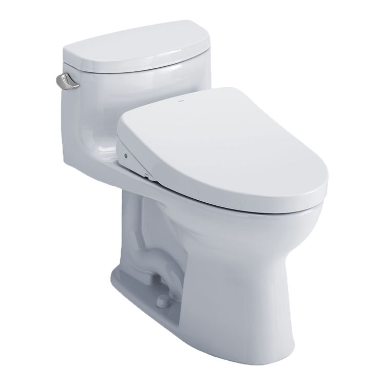 TOTO Supreme II WASHLET+ One-Piece Toilet with S550e Bidet Seat, Auto-Open/Close, 1.28 GPF, Cotton White - MW6343056CEFG#01