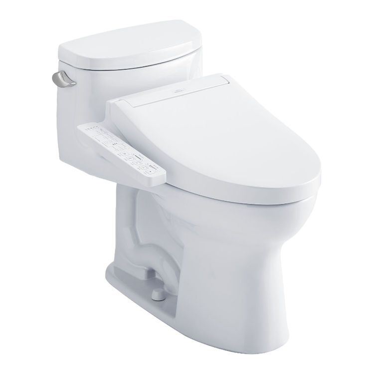TOTO Supreme II WASHLET+ One-Piece Toilet with C2 Bidet Seat, 1.28 GPF, Cotton White - MW6343074CEFG#01