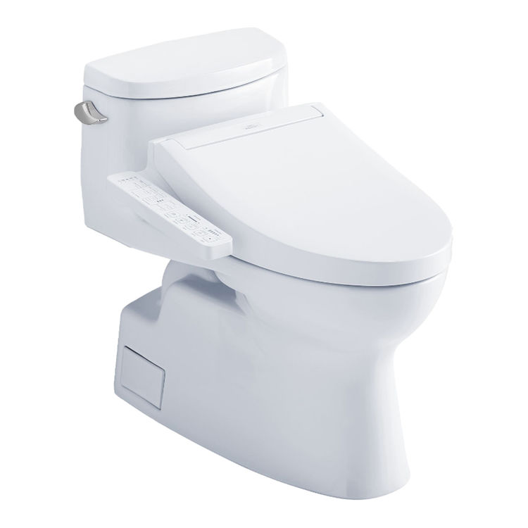 TOTO Carolina II WASHLET+ One-Piece Toilet with C2 Bidet Seat, 1.28 GPF, Cotton White - MW6443074CEFG#01