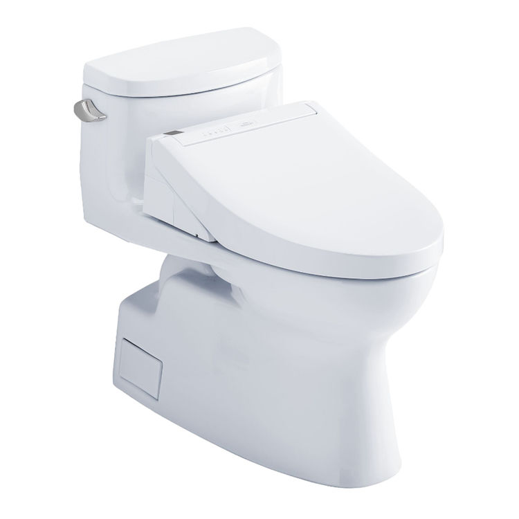 TOTO Carolina II WASHLET+ One-Piece Toilet with C5 Bidet Seat, 1.28 GPF, Cotton White - MW6443084CEFG#01