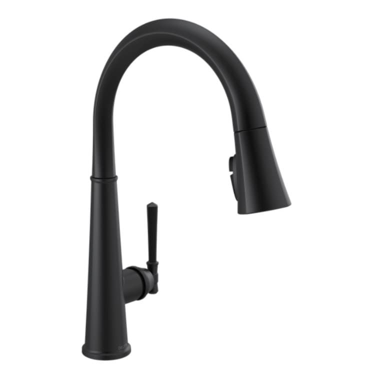 Delta Emmeline Single Handle Pull-Down Kitchen Faucet, Matte Black - 9182-BL-DST