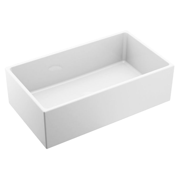 Moen FC301810 Fireclay Single-Bowl Farmhouse Kitchen Sink, 30" x 18" x 10" - White