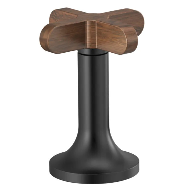 Brizo High-Cross Handle for Jason Wu Collection Widespread Lavatory Faucets, ADA-Compliant, Matte Black with Wood Accent - HX5375-BLWD 