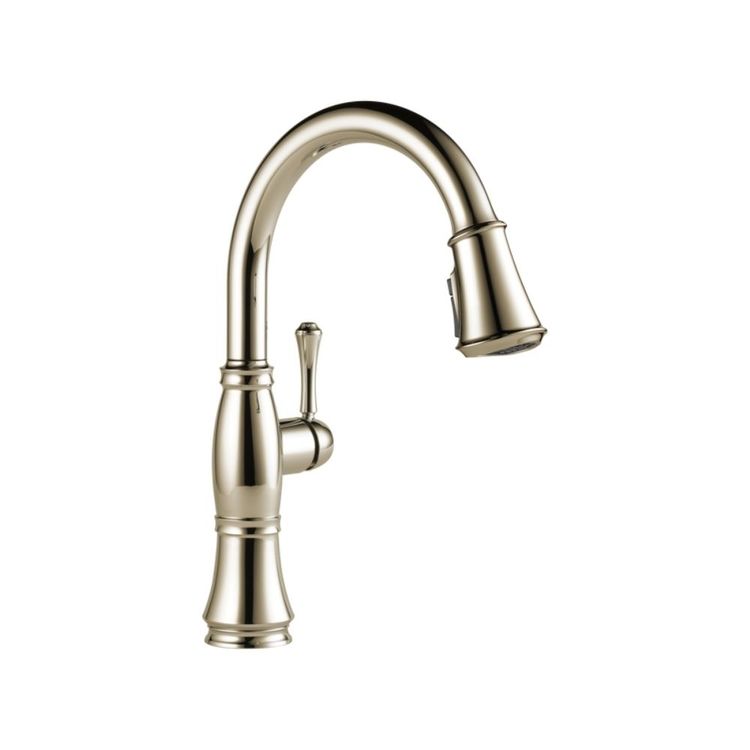 Delta Cassidy Single-Handle Pull-Down Lumicoat Polished Nickel Kitchen Faucet, 1.8 GPM, Lever Handle, Diamond Seal Technology, Touch-Clean - 9197-PN-PR-DST
