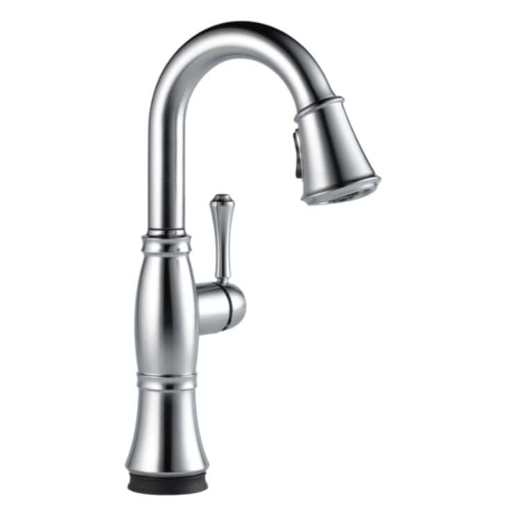 Delta Cassidy Touch2O Single-Handle Pull-Down Lumicoat Arctic Stainless Bar/Prep Faucet, 1.8 GPM, Lever Handle, Diamond Seal Technology, Touch-Clean, MagnaTite - 9997T-AR-PR-DST