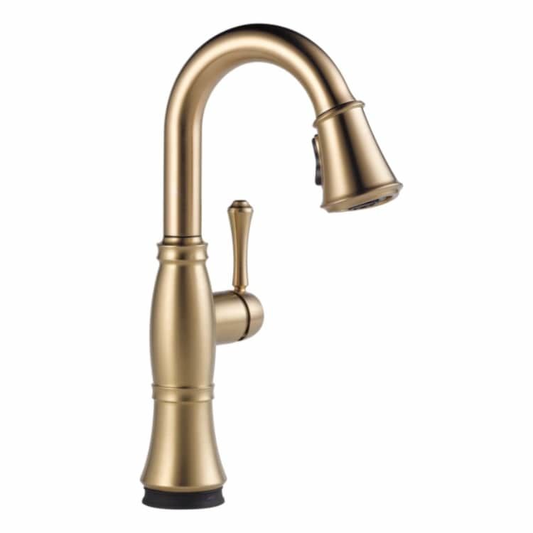 Delta Cassidy Touch2O Single-Handle Pull-Down Lumicoat Champagne Bronze Bar/Prep Faucet, 1.8 GPM, Lever Handle, Diamond Seal Technology, Touch-Clean, MagnaTite - 9997T-CZ-PR-DST