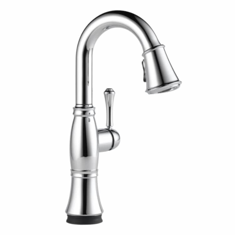 Delta Cassidy Touch2O Single-Handle Pull-Down Lumicoat Chrome Bar/Prep Faucet, 1.8 GPM, Lever Handle, Diamond Seal Technology, Touch-Clean, MagnaTite - 9997T-PR-DST
