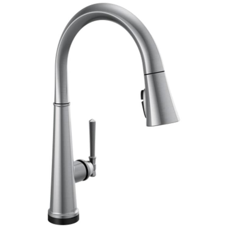 Delta Emmeline Touch2O Single Handle Pull-Down Kitchen Faucet, Lumicoat Arctic Stainless - 9182T-AR-PR-DST