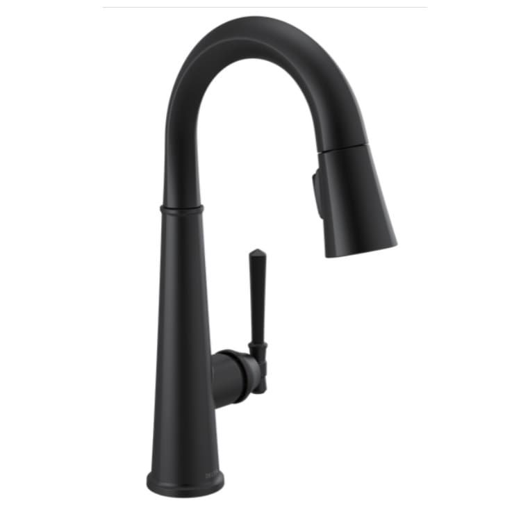 Delta Emmeline Single Handle Pull-Down Bar/Prep Faucet, Matte Black - 9982-BL-DST
