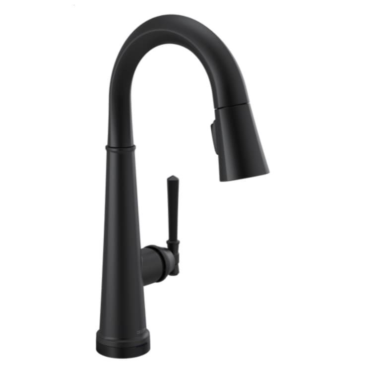 Delta Emmeline Touch2O Single Handle Pull-Down Bar/Prep Faucet, Matte Black - 9982T-BL-DST