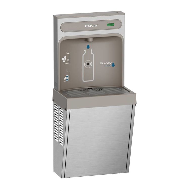 Elkay EZ8WSSSMC ezH2O 8GPH Refrigerated Bottle Filling Station, Non-Filtered, Stainless Steel