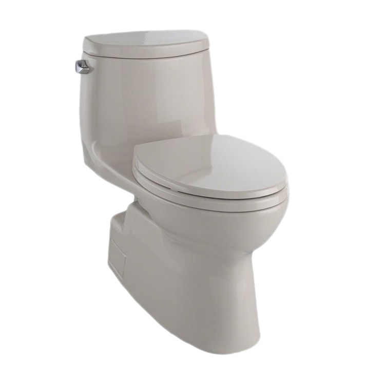 TOTO MS614124CEFG#03 Carlyle II One-Piece Elongated 1.28 gpf Universal Height Tornado Flush Toilet with CeFiONtect - Bone