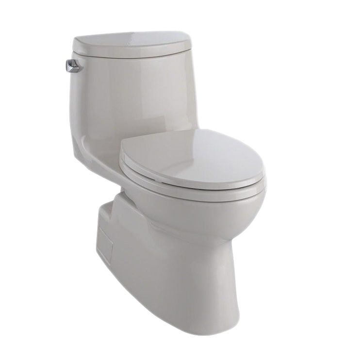 TOTO MS614124CEFG#12 Carlyle II One-Piece Elongated 1.28 gpf Universal Height Tornado Flush Toilet with CeFiONtect - Sedona Beige