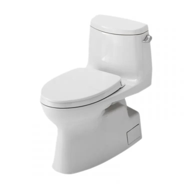 TOTO MS614124CEFRG#01 Carlyle II One-Piece Elongated 1.28gpf Universal Height Tornado Flush Toilet with CeFiONtect - Cotton White