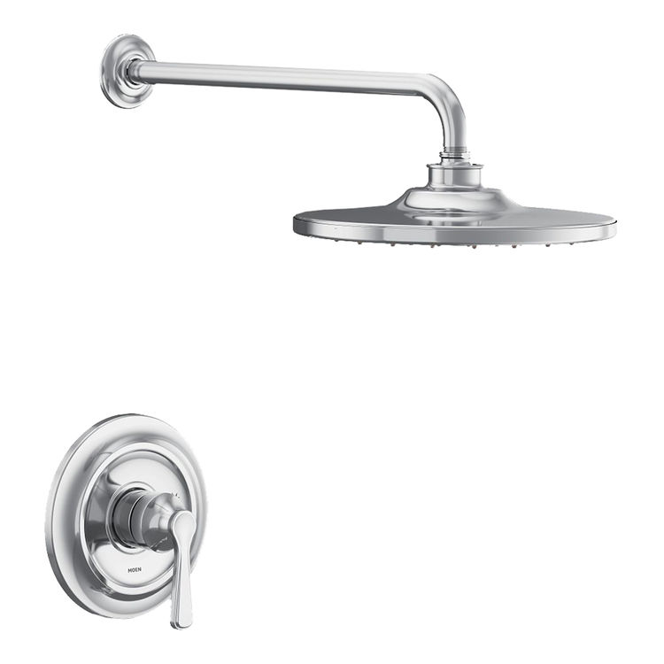 Moen Colinet M-Core 2-Series Single-Handle Shower Faucet with 10" Rain Shower, One-Function, 1.75 GPM, Lever Handle, Eco-Performance, Immersion, Chrome - UTS244202EP