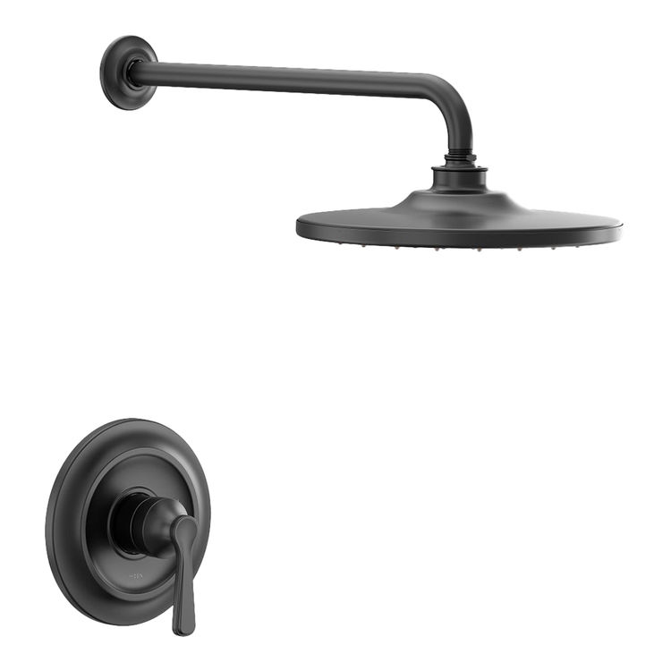 Moen Colinet M-Core 2-Series Single-Handle Shower Faucet with 10" Rain Shower, One-Function, 1.75 GPM, Lever Handle, Eco-Performance, Immersion, Matte Black - UTS244202EPBL