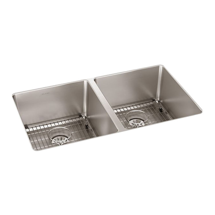 Elkay ELUHH3118TPDBG Lustertone Iconix Double Bowl Undermount Sink Kit with Perfect Drain - Luminous Satin