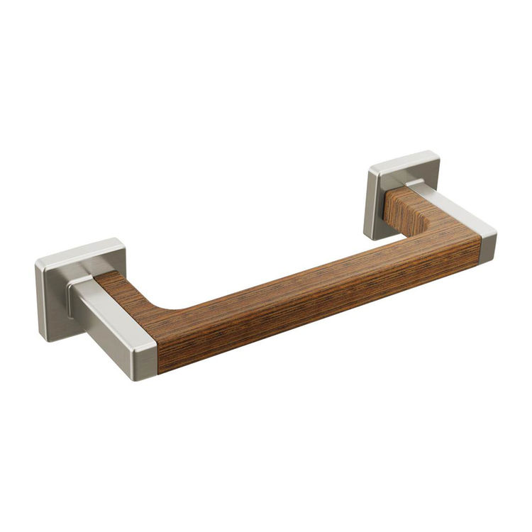 Brizo Frank Lloyd Wright Drawer Pull Collection, Brilliance Luxe Nickel/Teak - 699122-NKTK