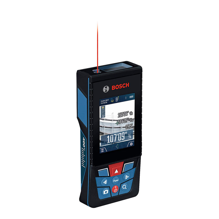 Bosch GLM400CL Connected Lithium-Ion Laser Measure with Camera, Outdoor - 400 Ft.