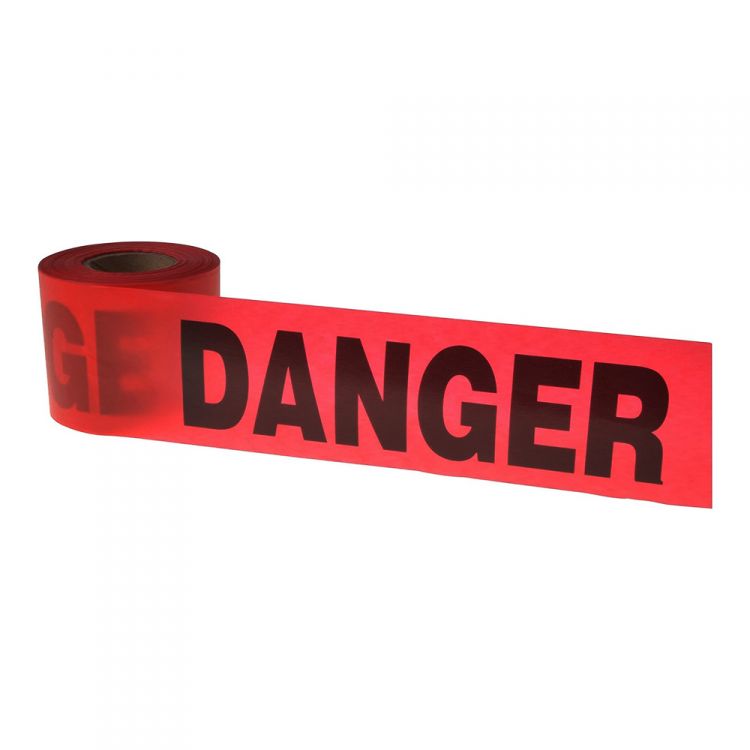 CH Hanson Barricade Safety Tape, 'Danger' (Red), 2 mil, 3 in x 300 ft, 16 Rolls - 16103