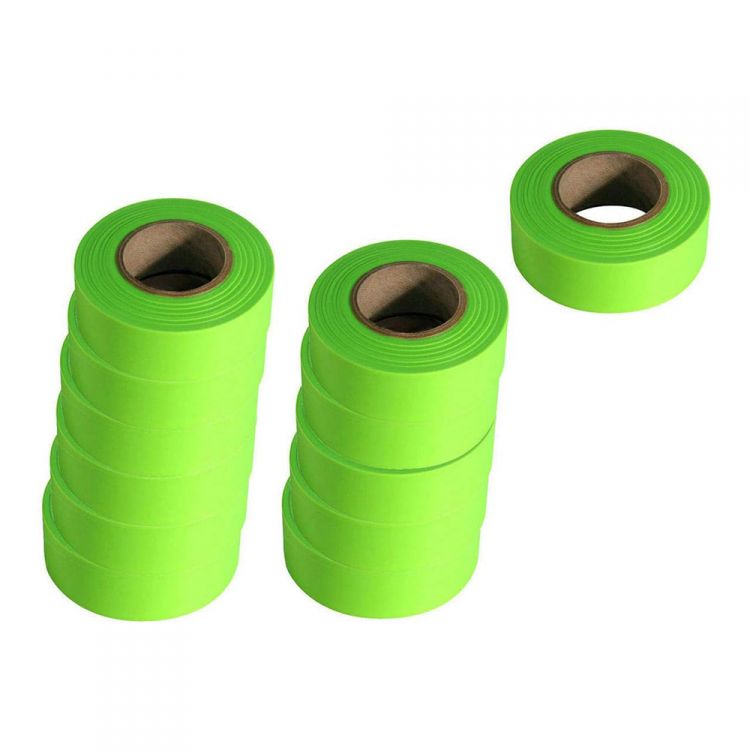 CH Hanson Green Lime Fluorescent  Flagging Tapes, 1-3/16in x 150ft, 12-Pack - 17001