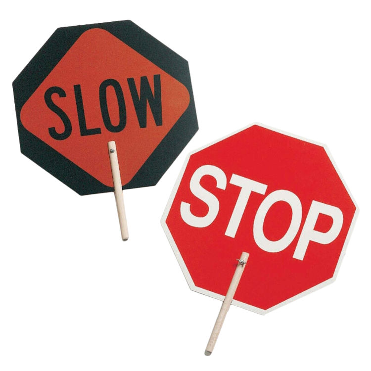 C.H. Hanson Stop/Slow Safety Sign with 10-inch Wood Handle - 55450