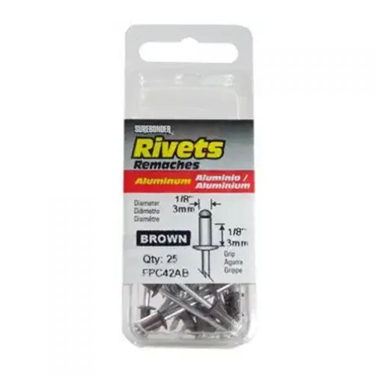 FPC 25-pack Short Brown Aluminum Rivet - FPC42AB