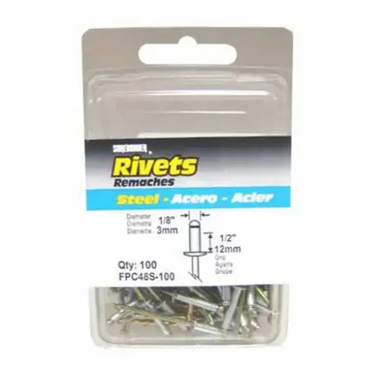 FPC 25-pack 1/8-inch Long Steel Rivet - FPC48S
