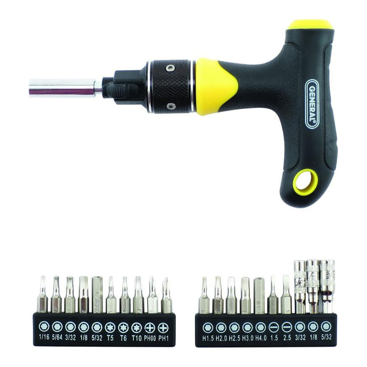 General Tools 21-piece Express Ratcheting Screwdriver with T-handle - 70211