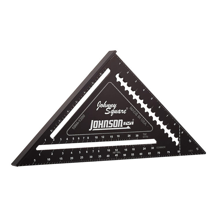 Johnson Johnny 12-inch Square Easy-Read Professional Aluminum Rafter - 1904-1200