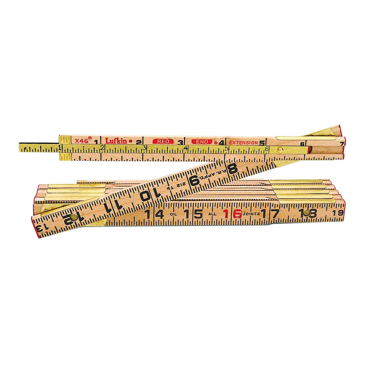 Crescent Lufkin 5/8" x 6' Red End Wood Rule with Hook - HX46N