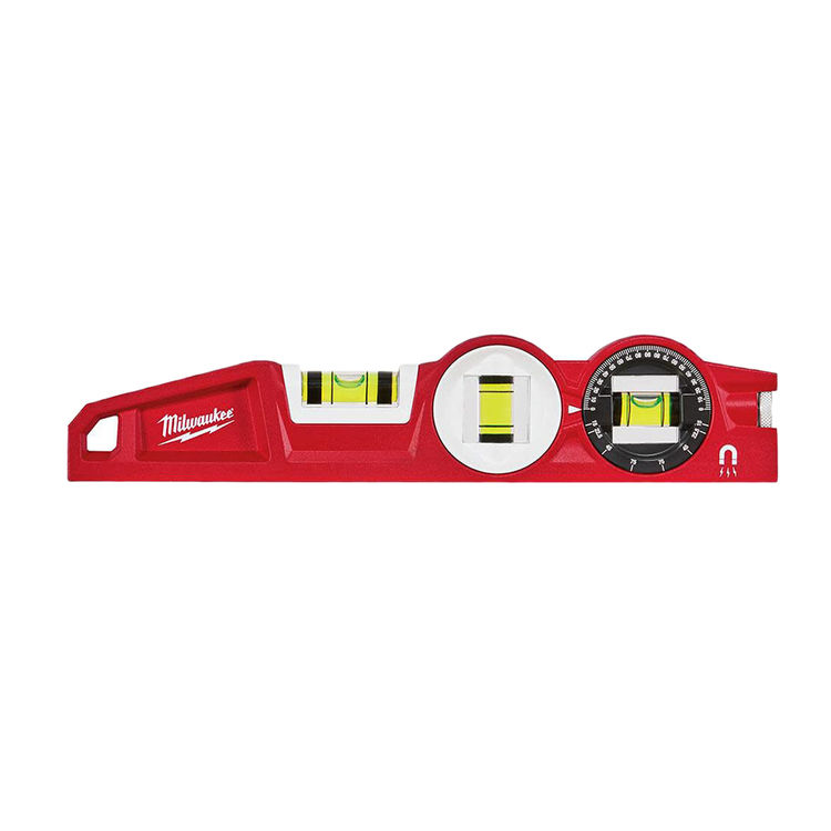 Milwaukee 10" Magnetic Die-Cast Torpedo Level with 360-Degree Locking Vial, with SHARPSITE Vial Technology - 48-22-5210
