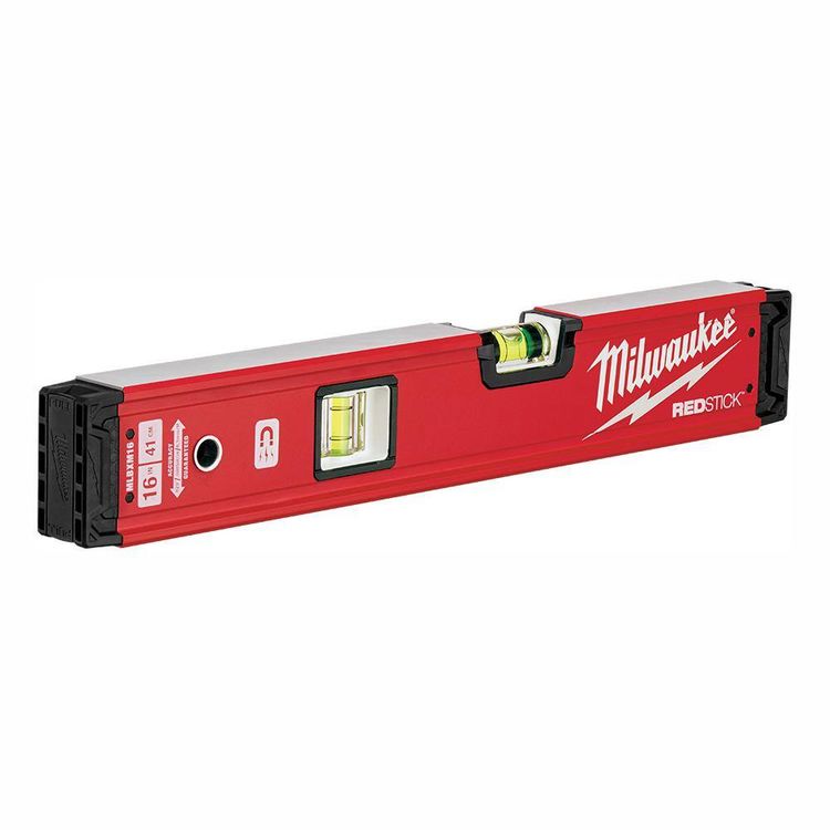 Milwaukee REDSTICK 16" Magnetic Box Level, with SHARPSITE Vial Technology - MLBXM16