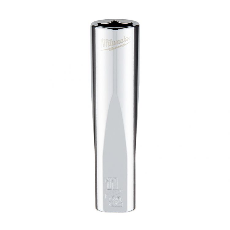 Milwaukee 1/4" x 11/32" 6-Point Chrome Deep Socket - 45-34-9017